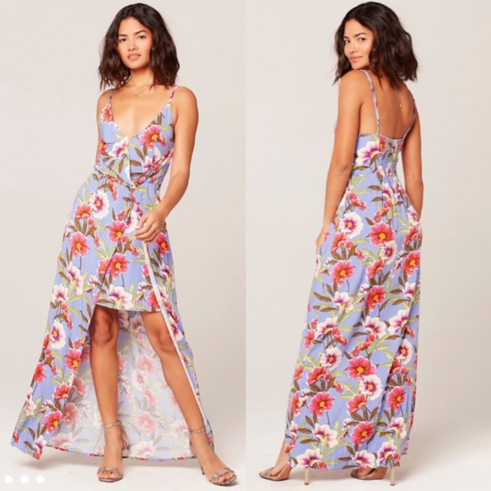 L*Space Pink and Red Asymmetrical‎ High-Low Sundress